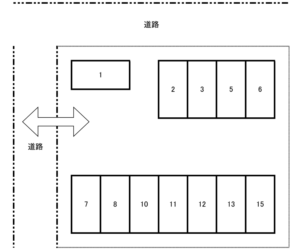 五味駐車場の駐車配置図