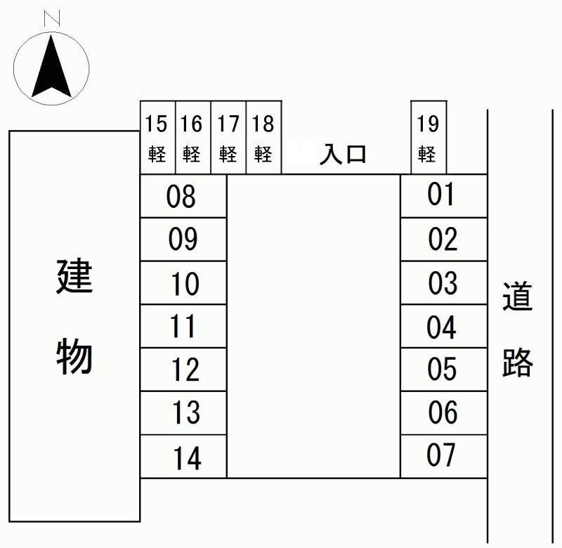 花輪月極駐車場の駐車配置図