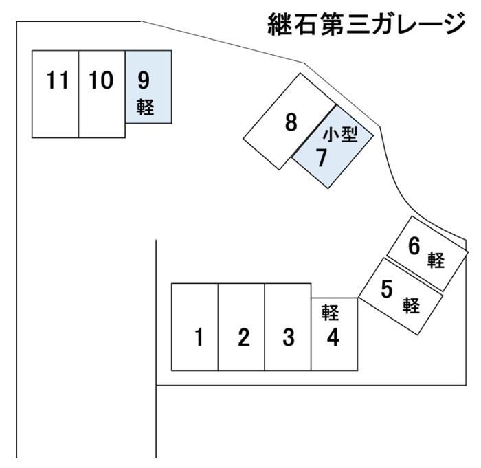 継石第三ガレージの駐車配置図