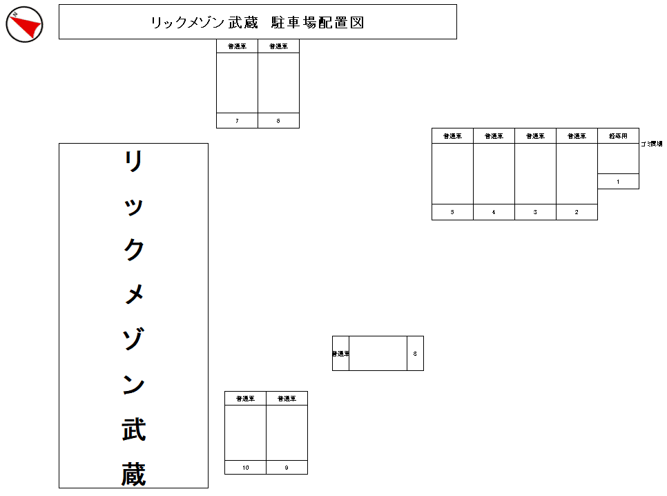 リックメゾン武蔵の駐車配置図