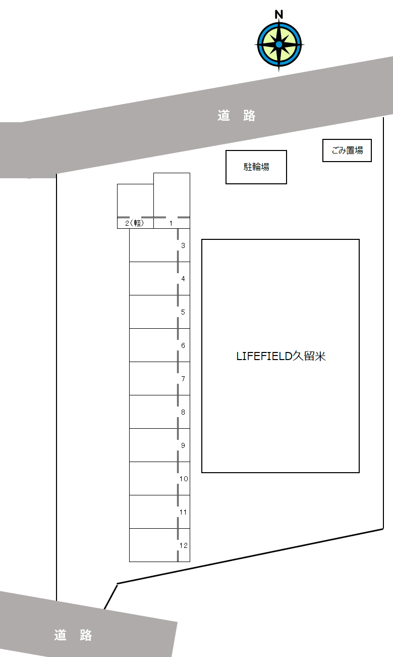 LIFEFIELD久留米の駐車配置図