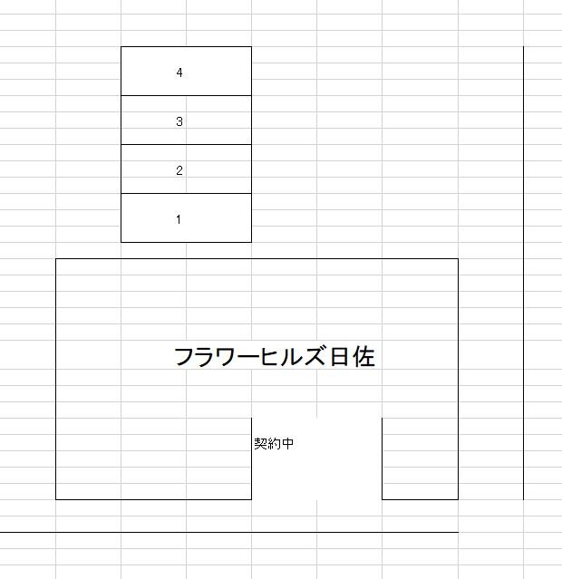 曰佐1丁目月極駐車場の駐車配置図