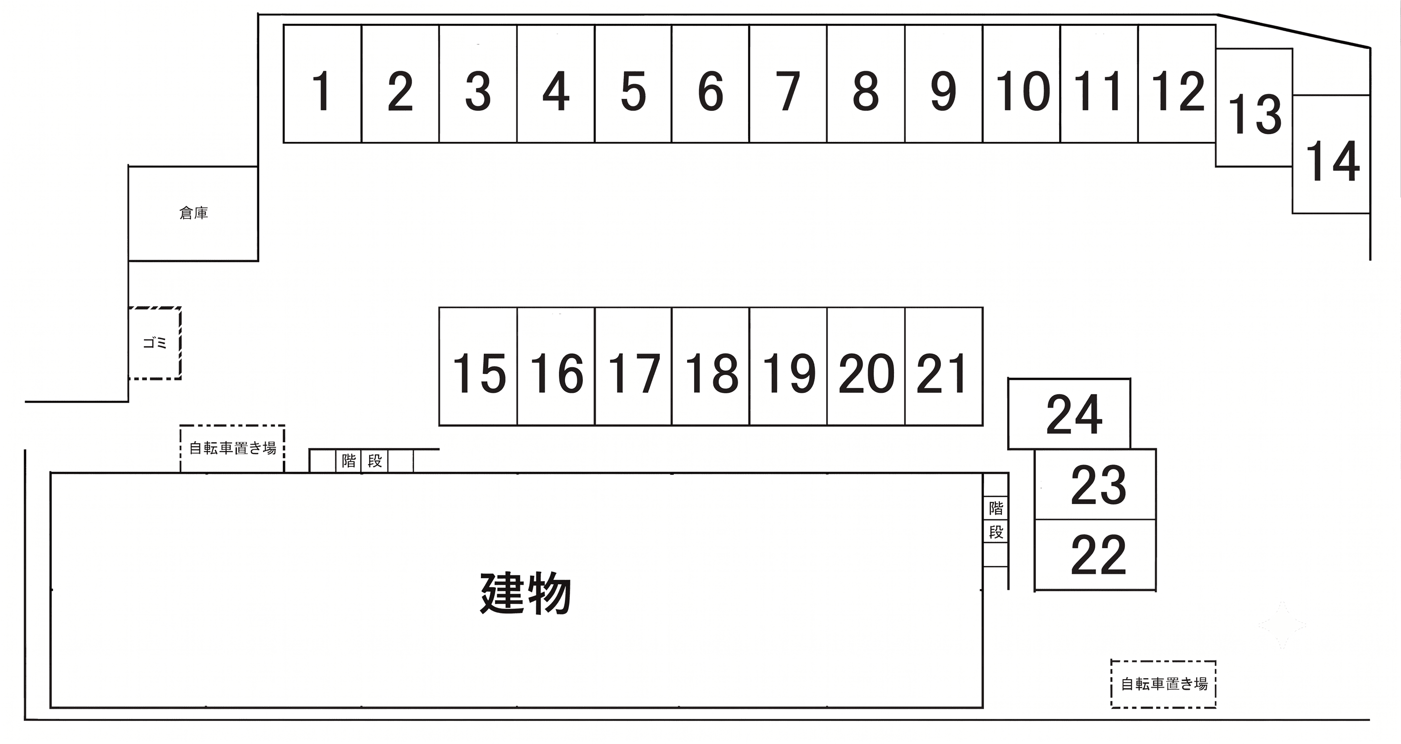 ファミーユ金澤駐車場の駐車配置図