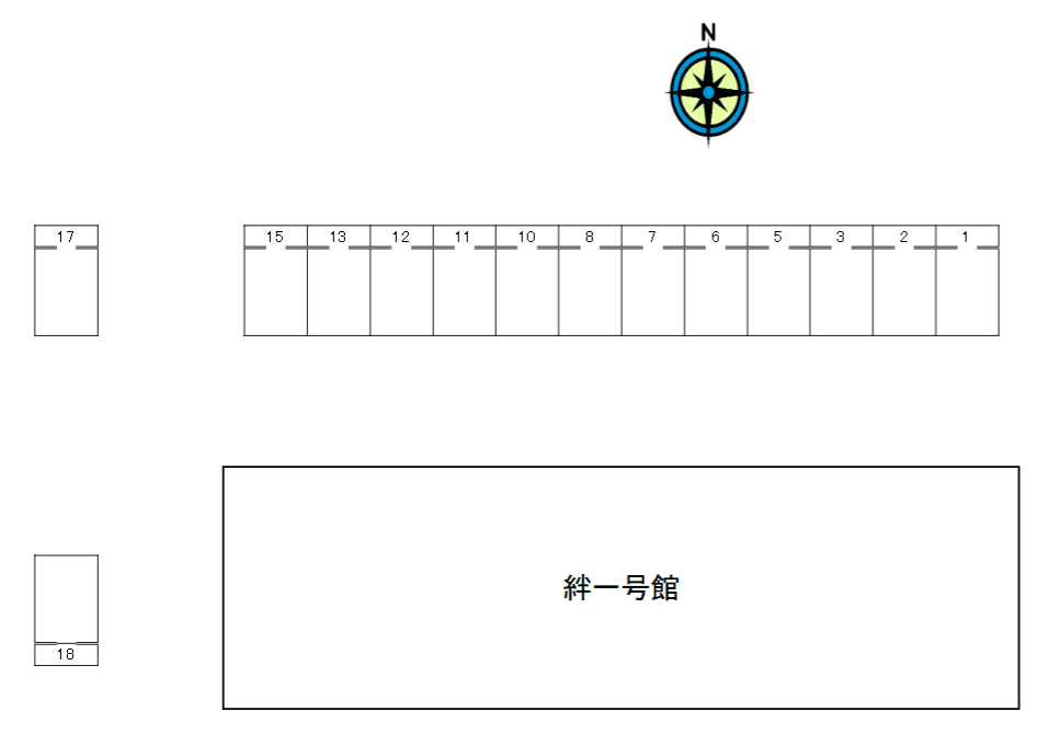 絆一号館の駐車配置図