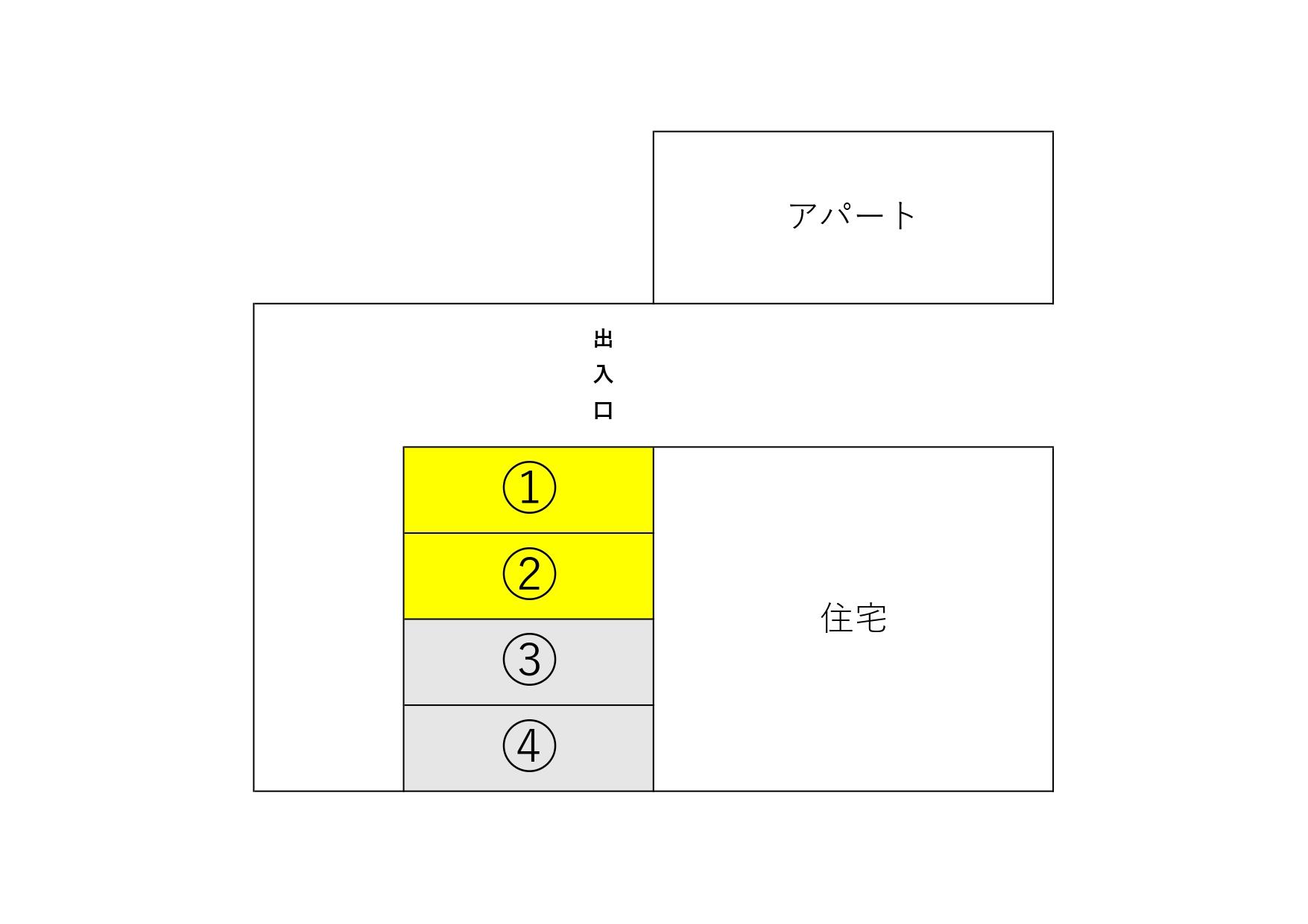 嘉数パーキングの駐車配置図