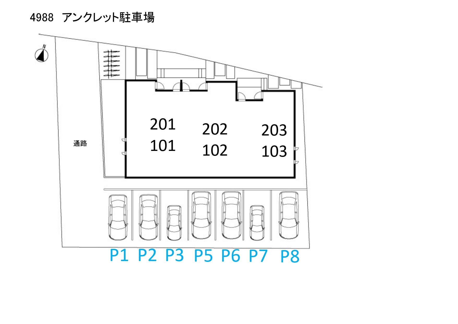 アンクレット駐車場の駐車配置図