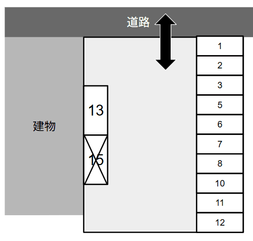 鳥居松町1丁目駐車場の駐車配置図