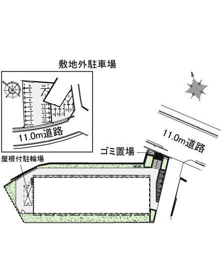 府中(42376) 敷地外駐車場の駐車配置図