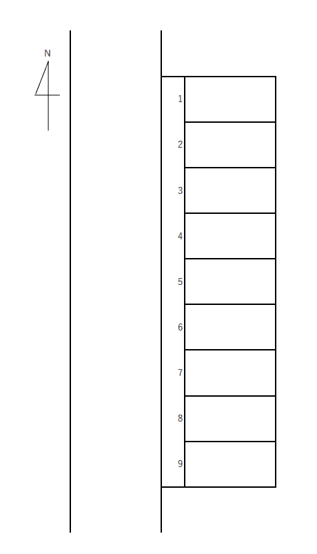 第8六丁目モータープールの駐車配置図