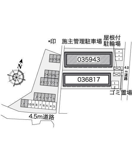 室積Ⅰ(35943) 敷地外駐車場の駐車配置図