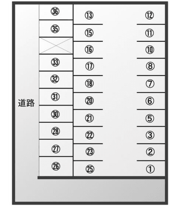 港区明正2丁目パーキングの駐車配置図