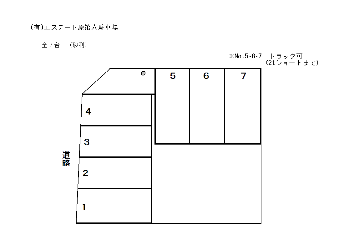 ㈲エステート原第六駐車場の駐車配置図