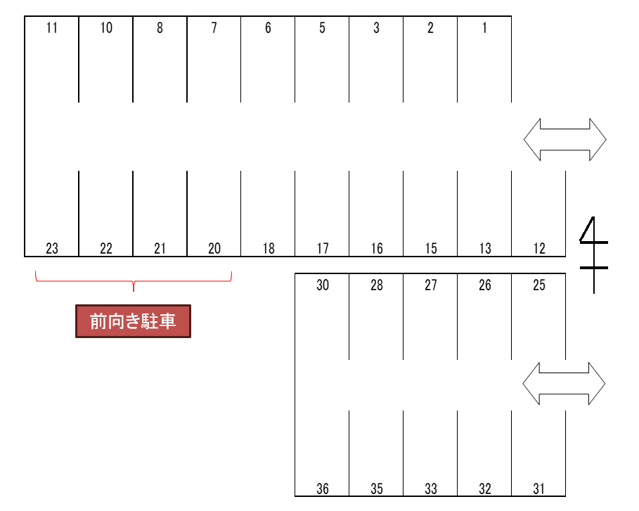 日進栄駐車場の駐車配置図
