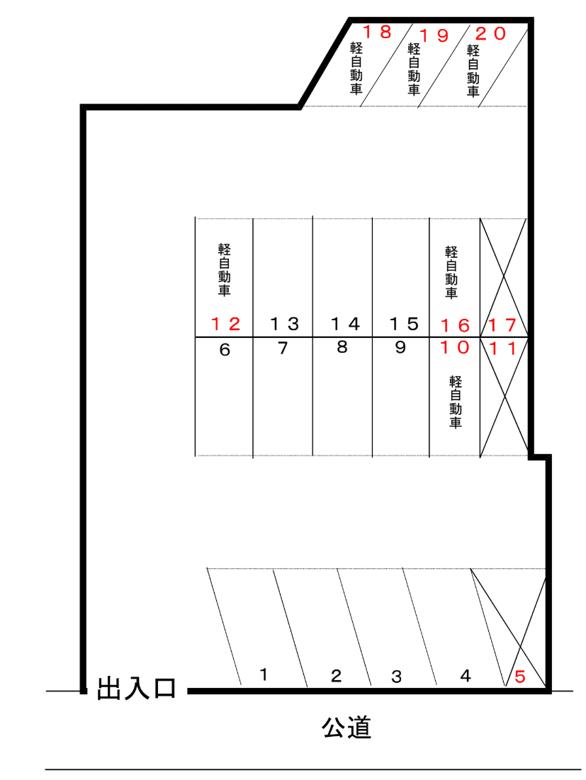 【35】住之江町2番駐車場の駐車配置図