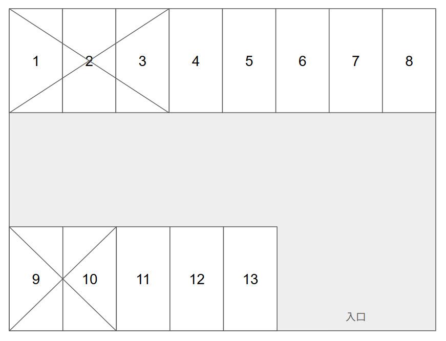 北谷町伊平駐車場の駐車配置図