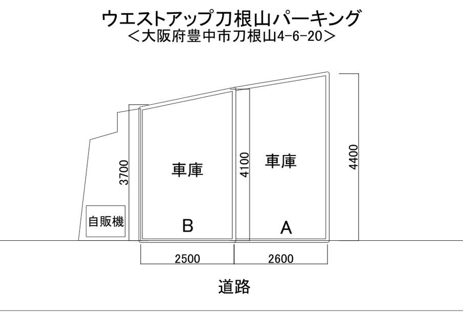 ウエストアップ刀根山の駐車配置図