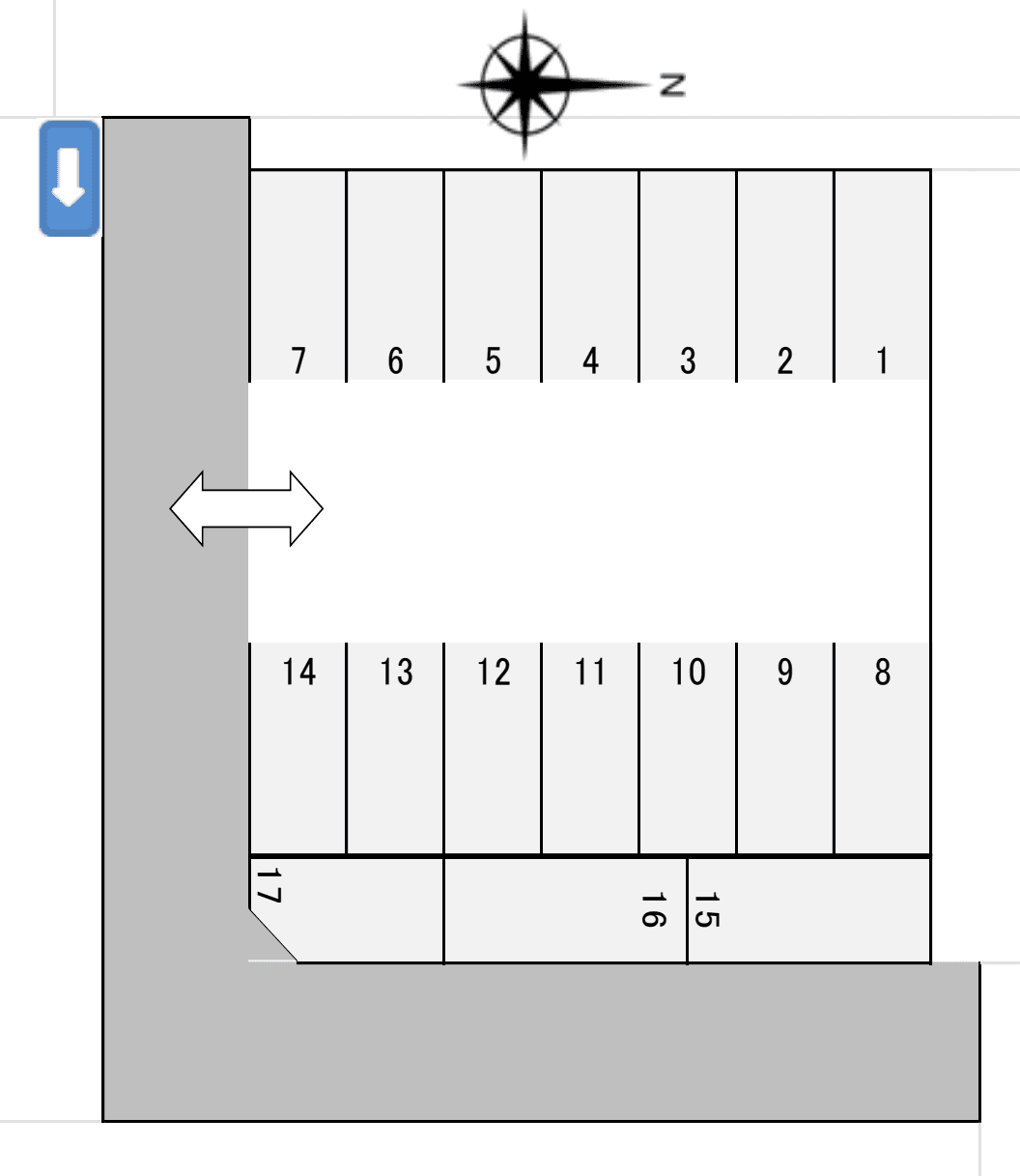 たんぽぽパーキングの駐車配置図