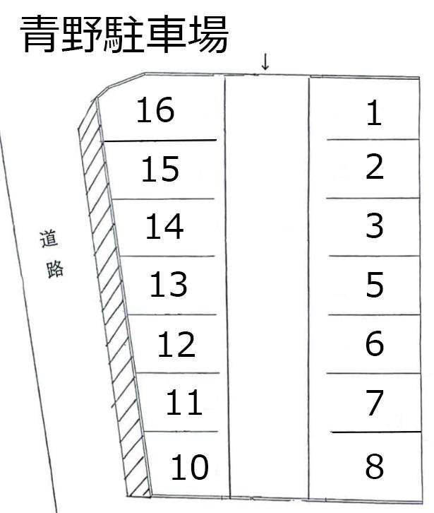 青野駐車場の駐車配置図