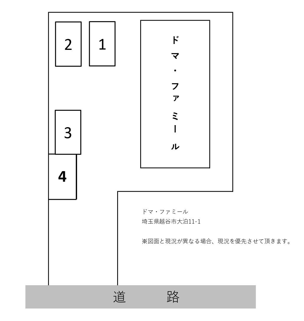 ドマ・ファミール敷地内駐車場の駐車配置図