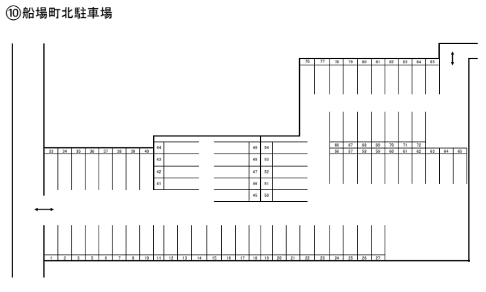 船場町北(フナバチョウキタ)の駐車配置図