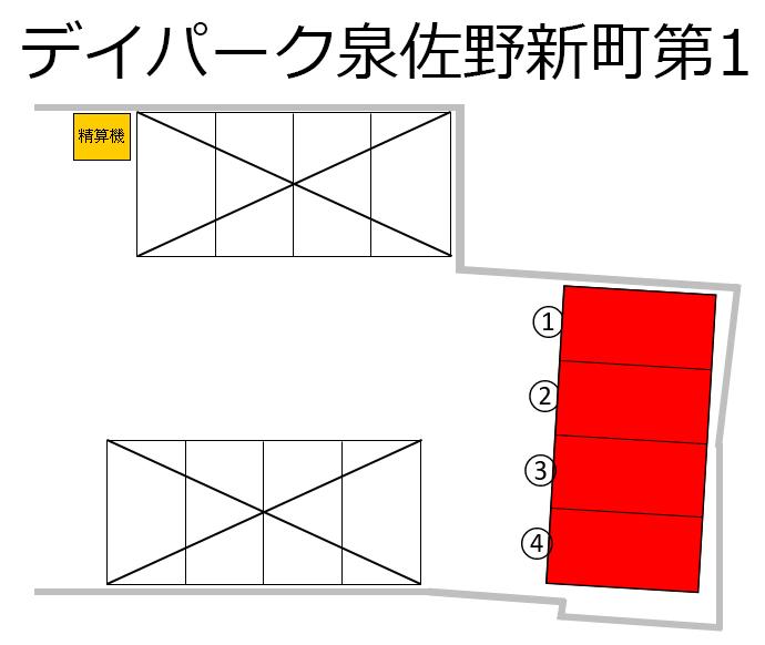 デイパーク泉佐野新町第1の駐車配置図
