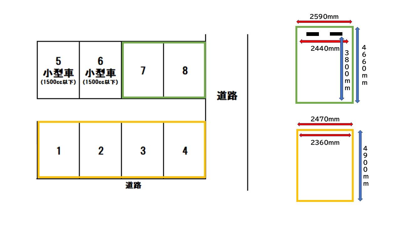寺町さくら坂パーキングの駐車配置図