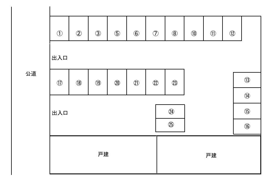 山下駐車場の駐車配置図
