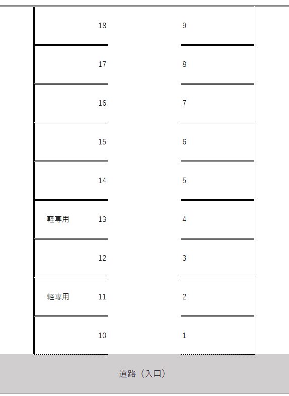美原P-1の駐車配置図