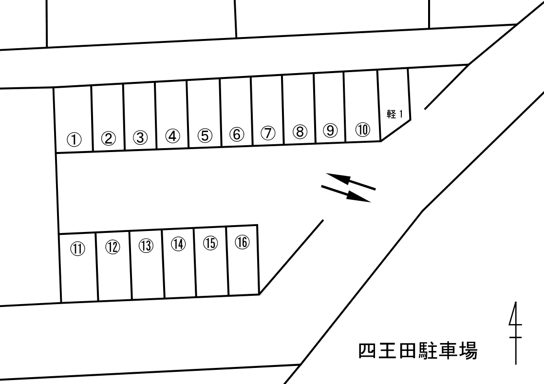 四王田駐車場の駐車配置図