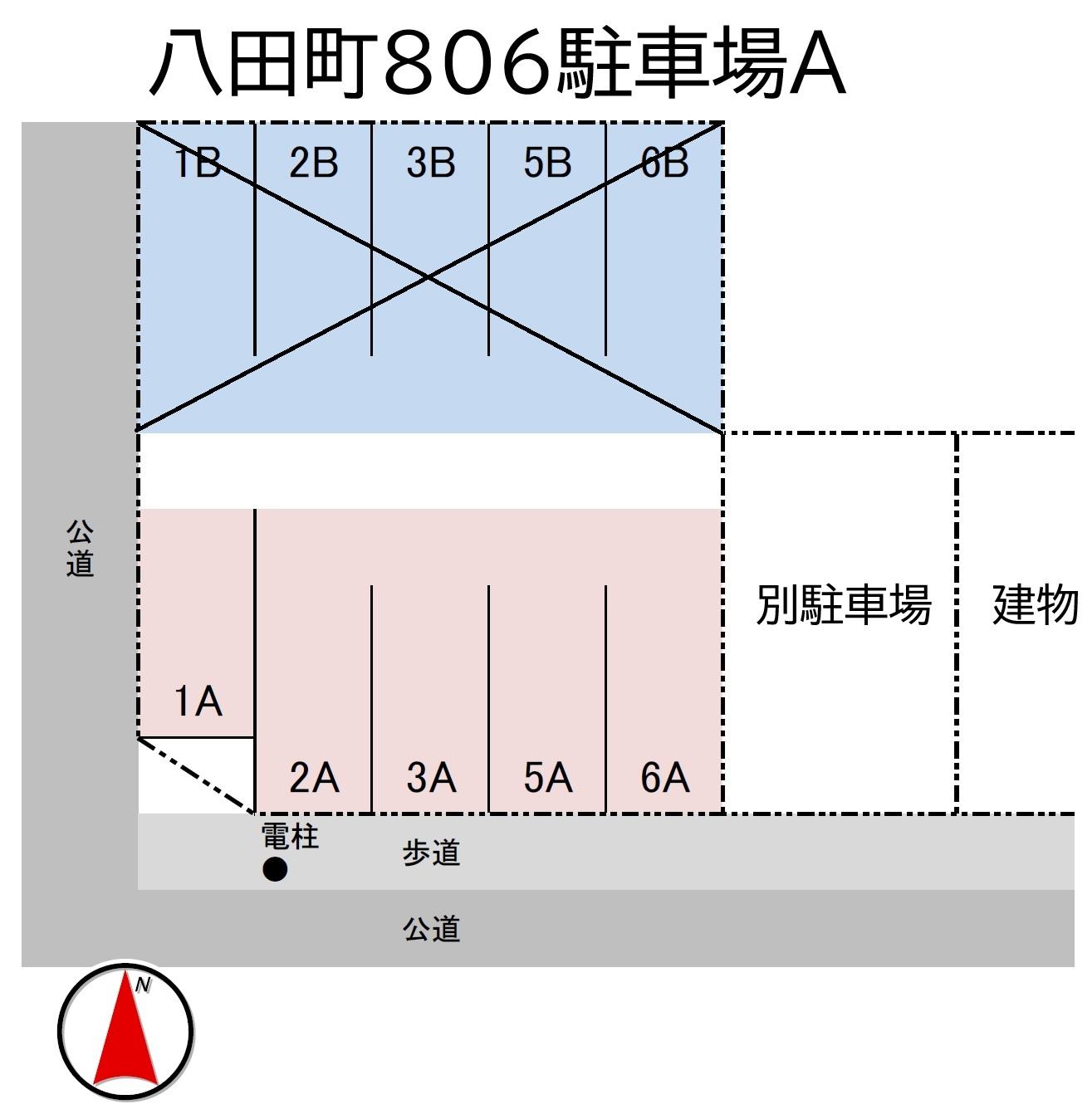 八田町806駐車場Aの駐車配置図