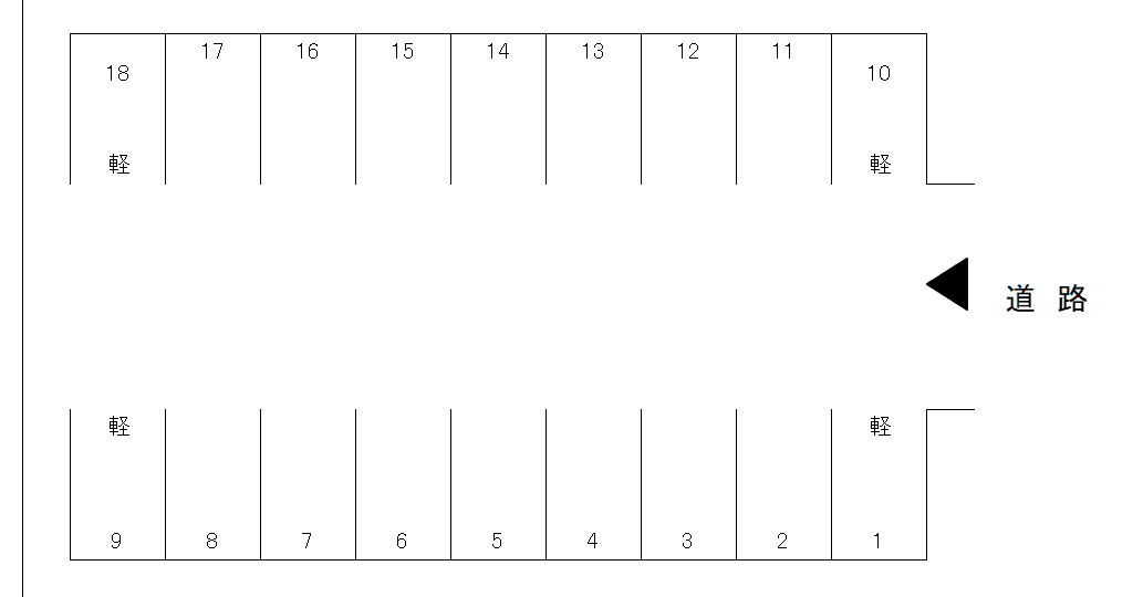 城東北坂本駐車場の駐車配置図