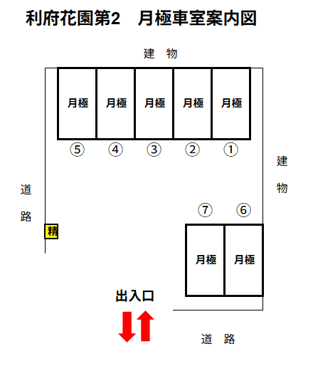 利府花園第2の駐車配置図