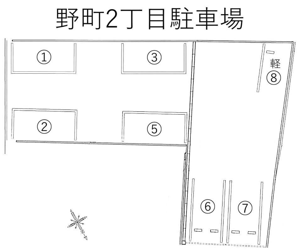 野町2丁目駐車場の駐車配置図