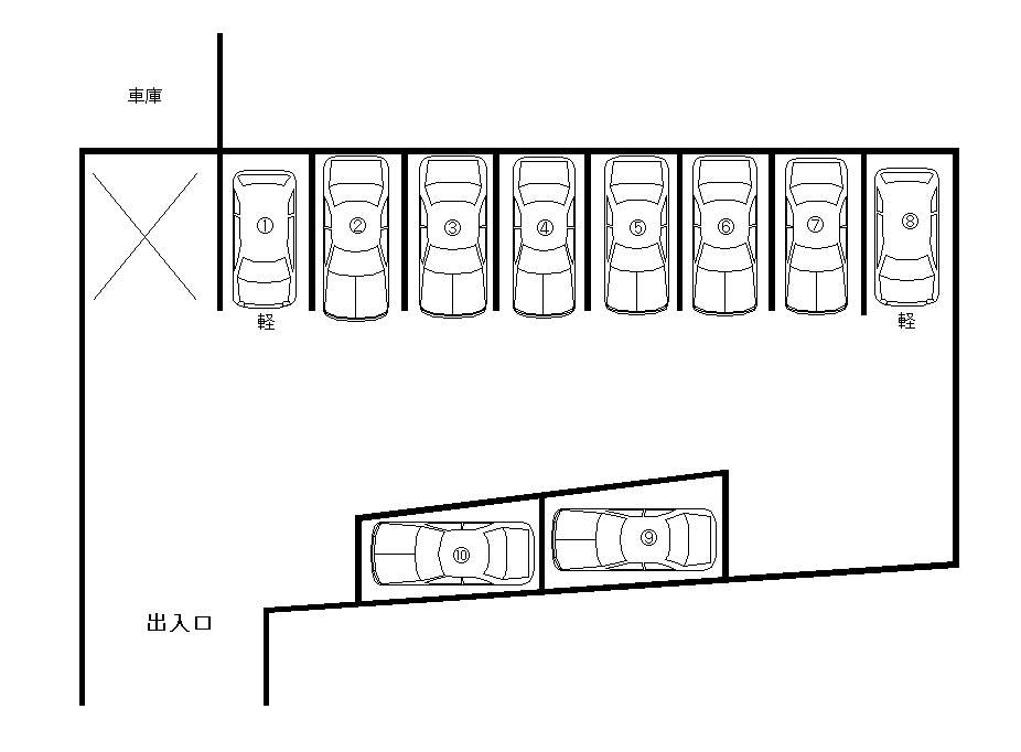 上里駐車場の駐車配置図