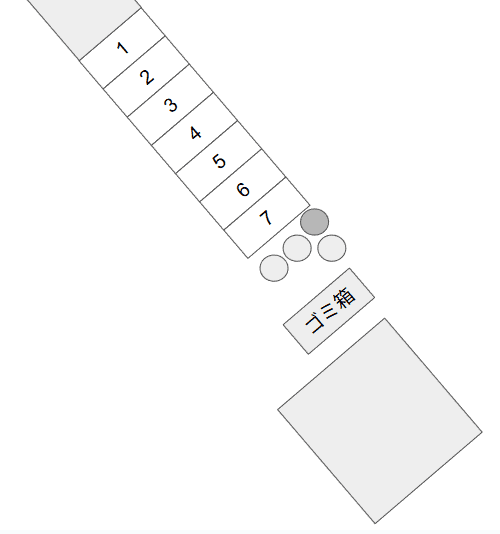 駒込バイク月極の駐車配置図