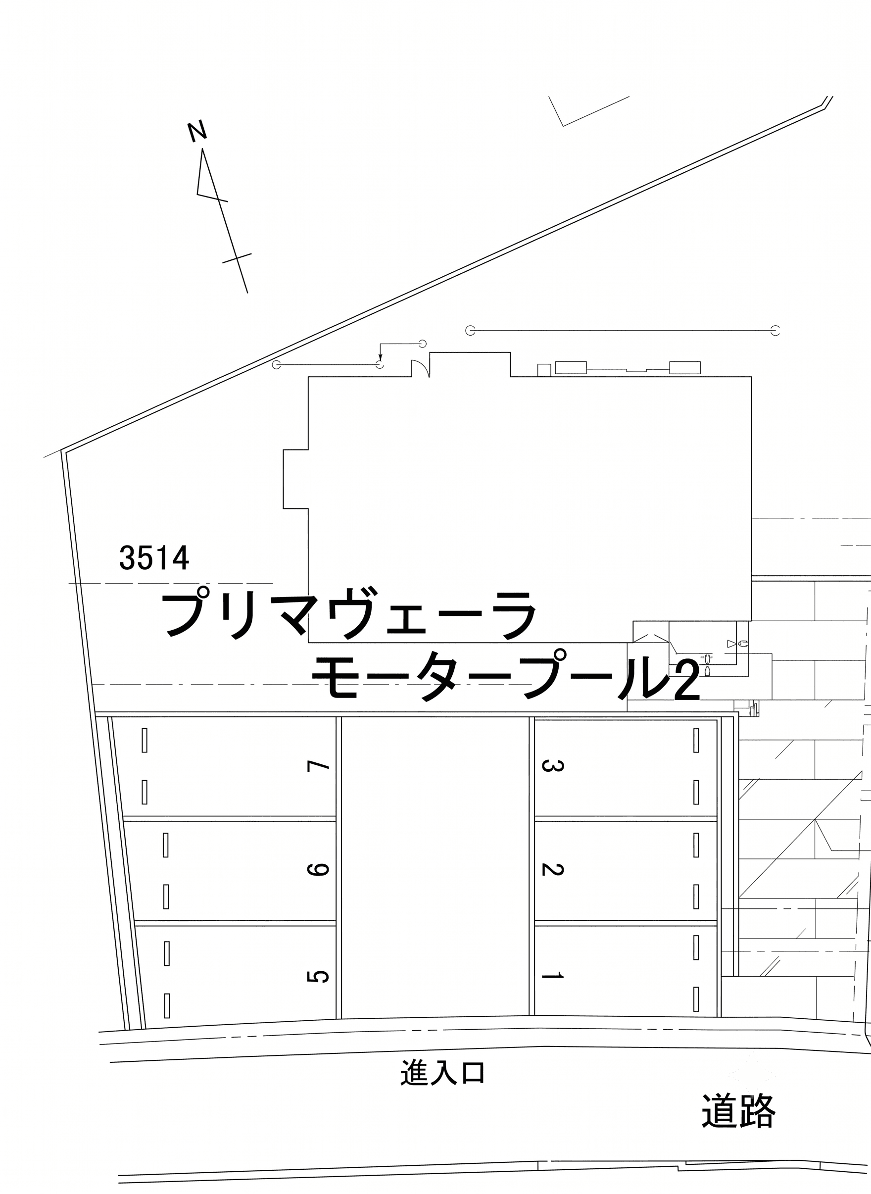 プリマヴェーラモータープール2の駐車配置図