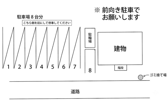 プレジール駐車場の駐車配置図