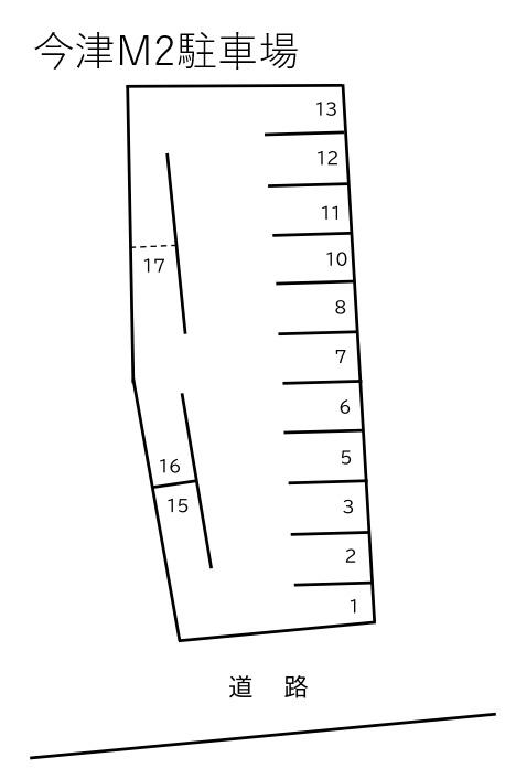 今津M2駐車場の駐車配置図