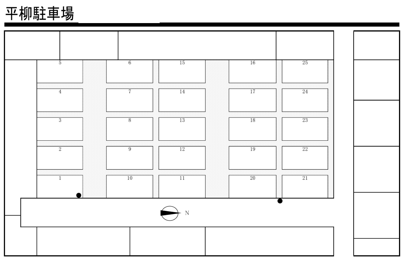 平柳駐車場の駐車配置図