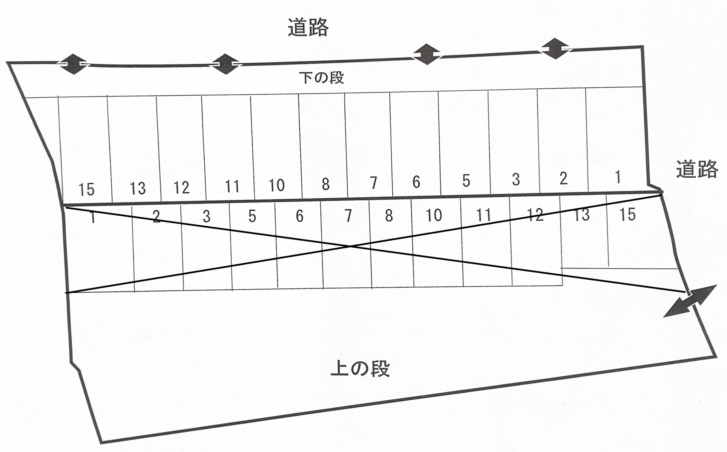 Yama第1駐車場の駐車配置図