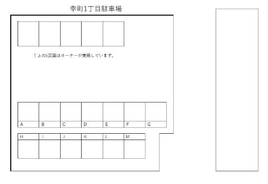 幸町1丁目駐車場の駐車配置図