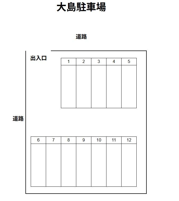 大島駐車場の駐車配置図