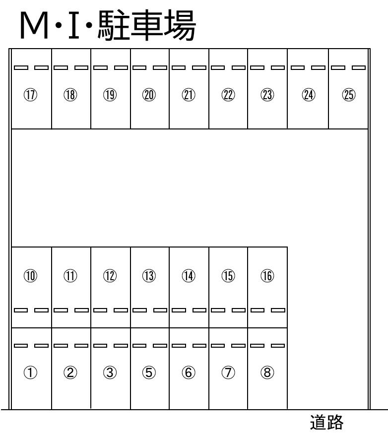 M・I・駐車場の駐車配置図