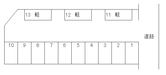保田窪2丁目駐車場の駐車配置図