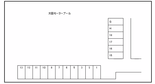 太田モータープールの駐車配置図
