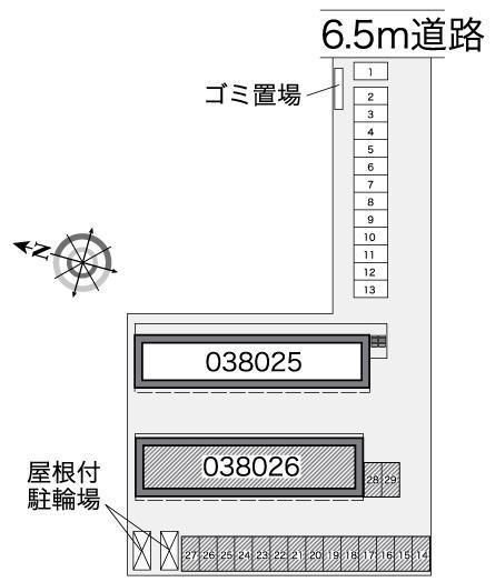オリビアンB(38026)の駐車配置図