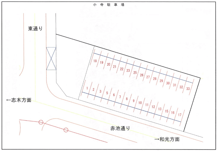 小寺駐車場の駐車配置図