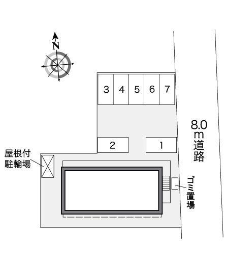 コージーコート(25331) 敷地外駐車場の駐車配置図