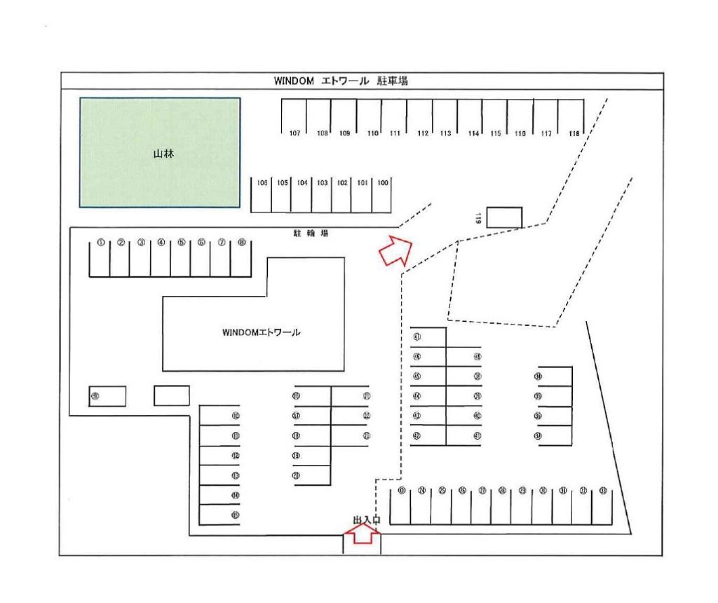 WINDOMエトワール月極駐車場の駐車配置図