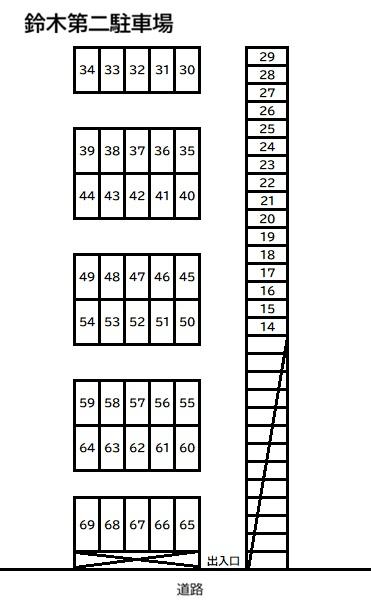 鈴木第二駐車場の駐車配置図